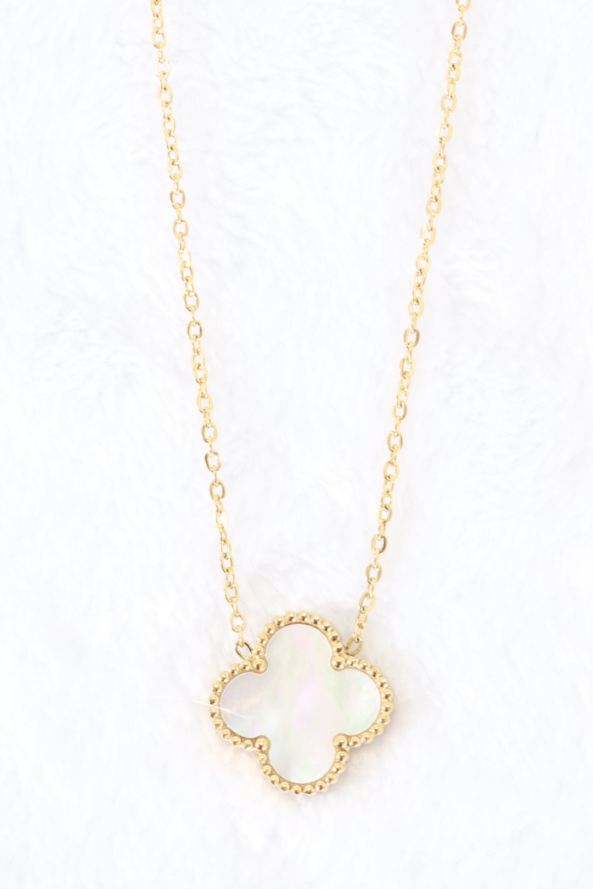 FWRD Renew Chanel Coco Clover Necklace in Gold